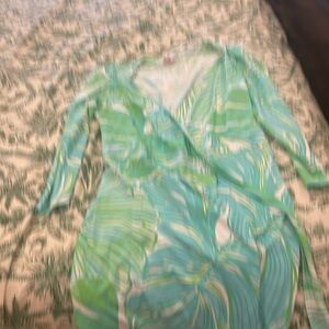 Lilly Pulitzer jersey fabric one piece skort romper outfit.